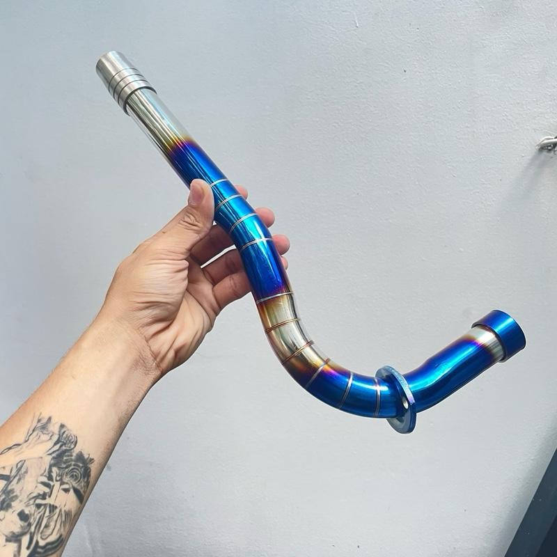 Cổ pô titan size 27 cho các loại  xe wave 100 zx rs - dream - Sirius -cup 50 - wave 110 2017-2024 - future led form thòng