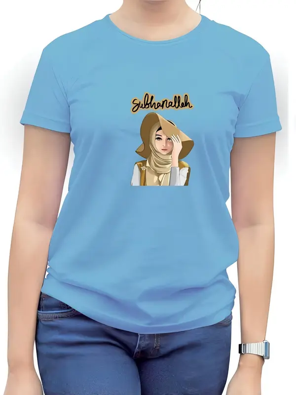 Kaos Bahan TC Baju wanita / Dewasa Size M L XL XXL Atasan Pendek Oblong Katun Tee / SUBHANALLAH Distro Tshirt Basic Cewek Santai 1