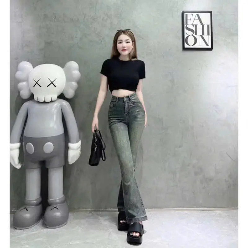 Quần bò jean nữ ống loe co giãn suông rộng jeans cạp cao, cao cấp. siêu hack dáng Hottrend Ong Women | BigBuy360 - bigbuy360.vn Quần bò jean nữ ống loe co giãn suông rộng jeans cạp cao, cao cấp. siêu hack dáng Hottrend Ong Women | BigBuy360 - bigbuy360.vn