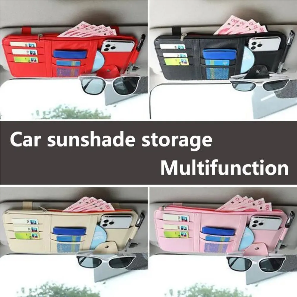 Car sun visor bill pen business card holder storage box sunglasses storage clip fixed car multifunctional accessories