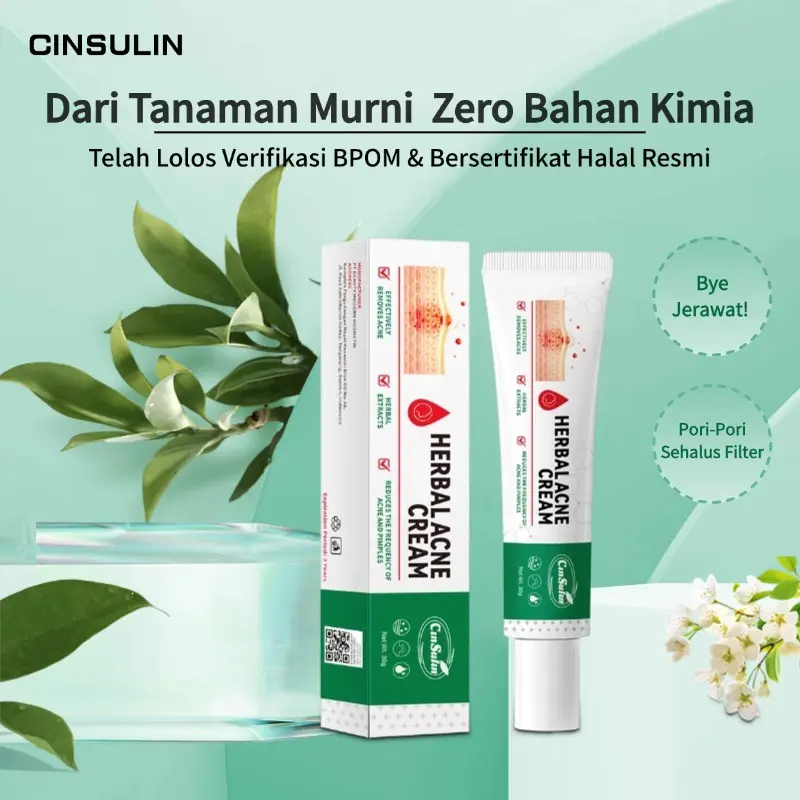 （T-5）Beli 2 Gratis 1Krim jerawat  BPOM, 100% alami, aman untuk kulit sensitif! Wajah Wajah Berjerawat Hitam Pencerah
