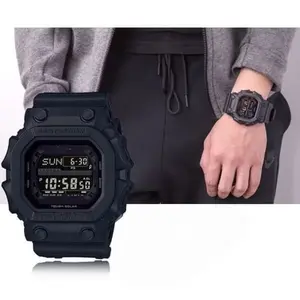 Jam Tangan Pria Kingkong Full Black Segi Digital Hitam Kaca Rubber Stopwatch