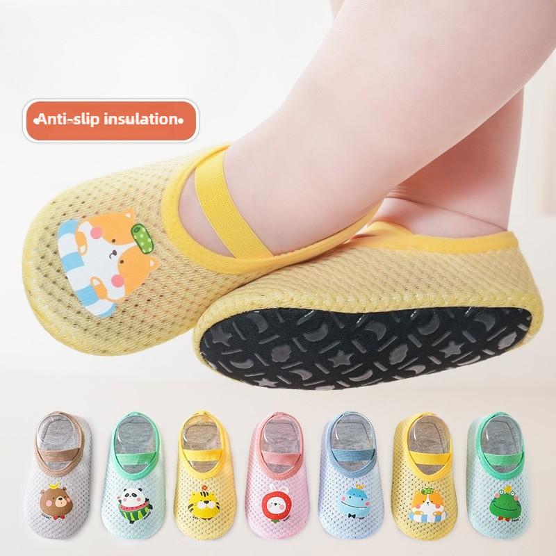 Giày Trẻ Mới Biết Đi, Chất Liệu Cao Su Mềm, Thích Hợp Cho Mùa Xuân Và Mùa Hè, Giáo Dục Sớm Trong Nhà, Thiết Kế Hoạt Hình Ngầu, Ống Ngắn, Kiểu Trampoline, Vớ Chống Trượt Tại Nhà, AKKU