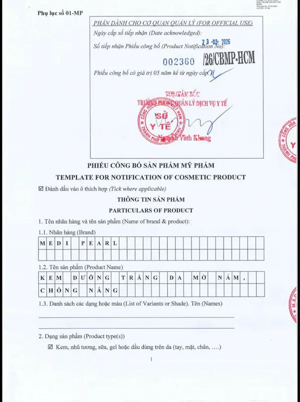 Kem dưỡng trắng da mờ nám chống nắng