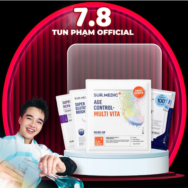 [Tun Phạm x minie] Combo 8 Mặt Nạ Vi Sợi Dưỡng Da Chuyên Biệt SUR.MEDIC Mask 30g/miếng MIX