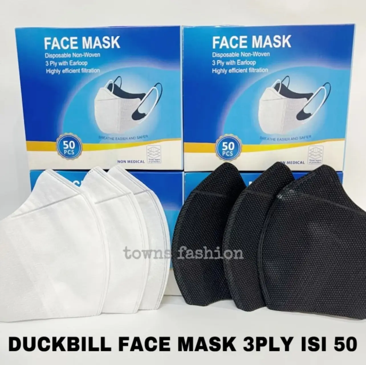Masker Duckbill Face Mask 3ply isi 50 pcs Earloop