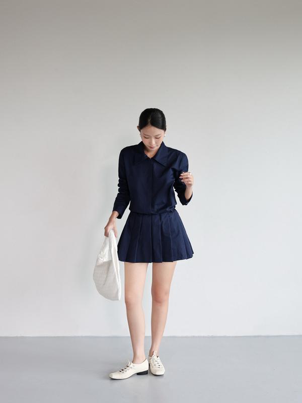  Đầm sơmi babydoll xếp ly ngắn | SOMS | Syra Dress 