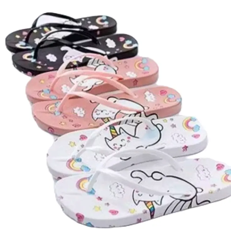 Sandal slifer cat pelangi wanita Cewek Jepit Sendal Full Colour