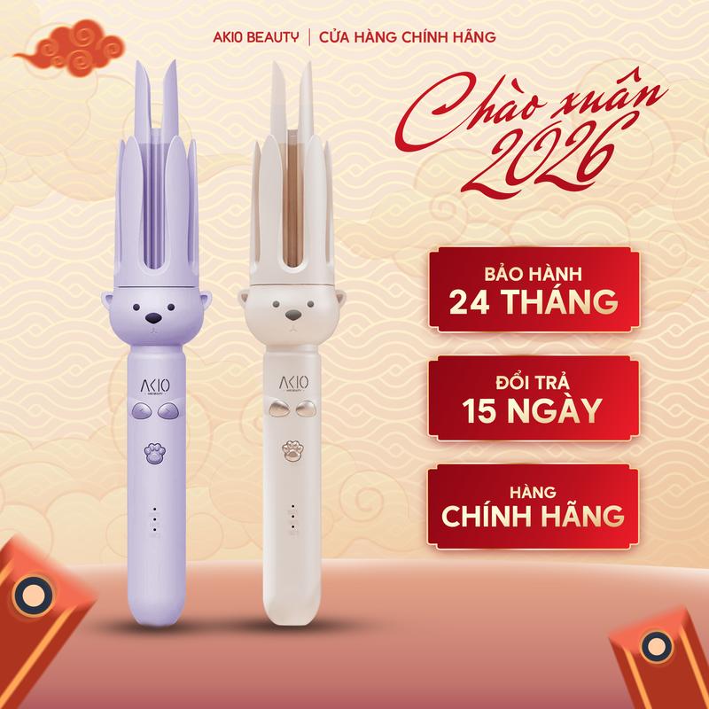 Máy uốn tóc xoăn tự động AKIO chất liệu gốm sứ đường kính uốn 28mm và 32mm