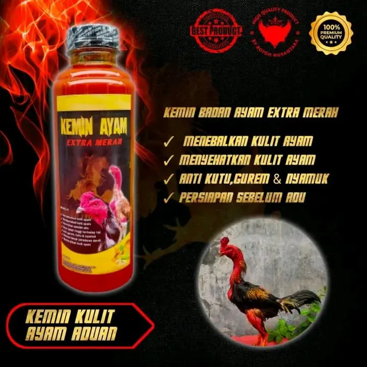 KEMIN BADAN EKTRA MERAH BN mempertebal kulit ayam aduan tahan terhadap pukul serangan jalu dan kulit jadi sehat 250ml 1