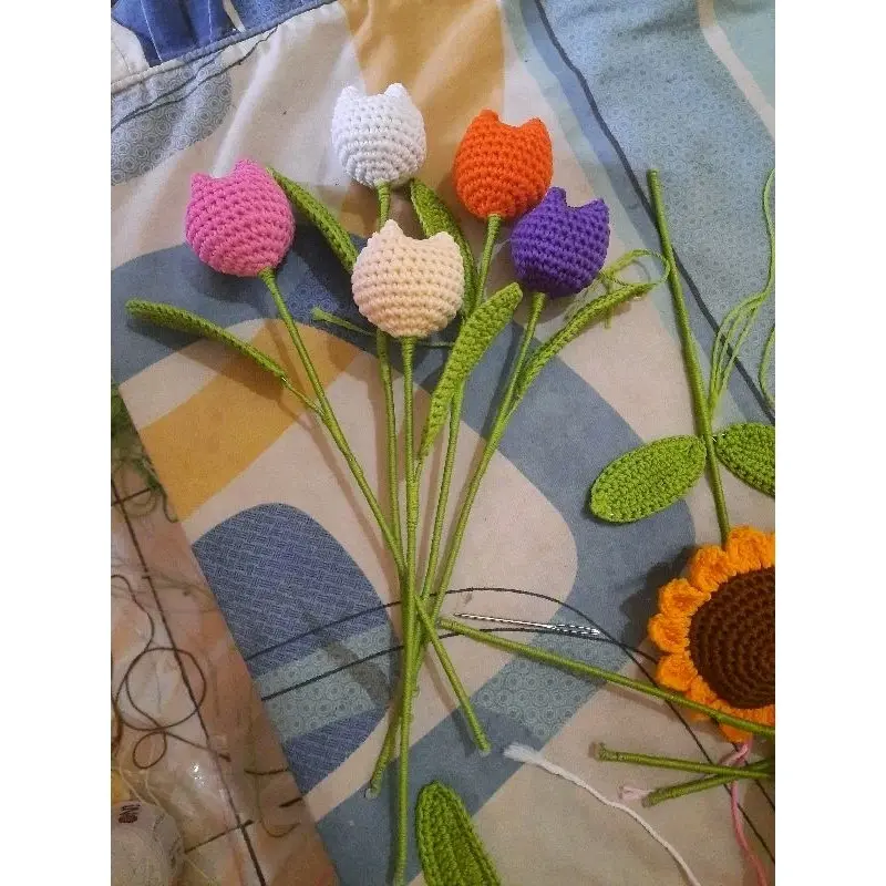 Bunga Tulip rajut handmade/bisa untuk isian buket 3