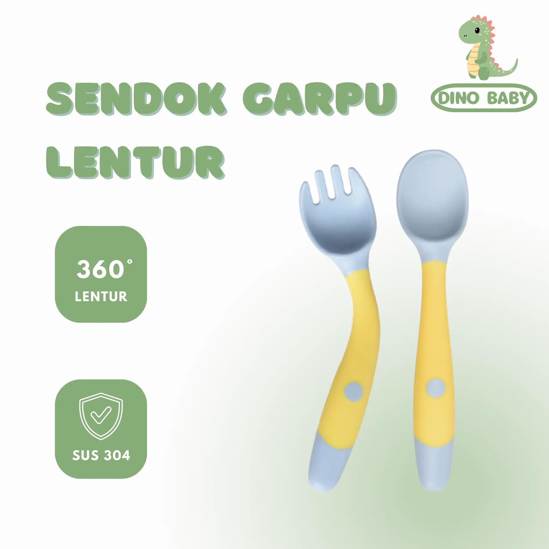 Sendok Garpu Lentur Bahan PP Cocok Untuk MPASI