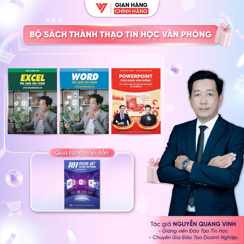 Sách Word - Excel - Powerpoint Bộ 3 Cuốn Thành Thạo Tin Học Văn Phòng - Có Kèm Video Hướng Dẫn, Bài Tập Thực Hành - Tặng Sách 101 Phím Tắt Ứng Dụng Văn Phòng