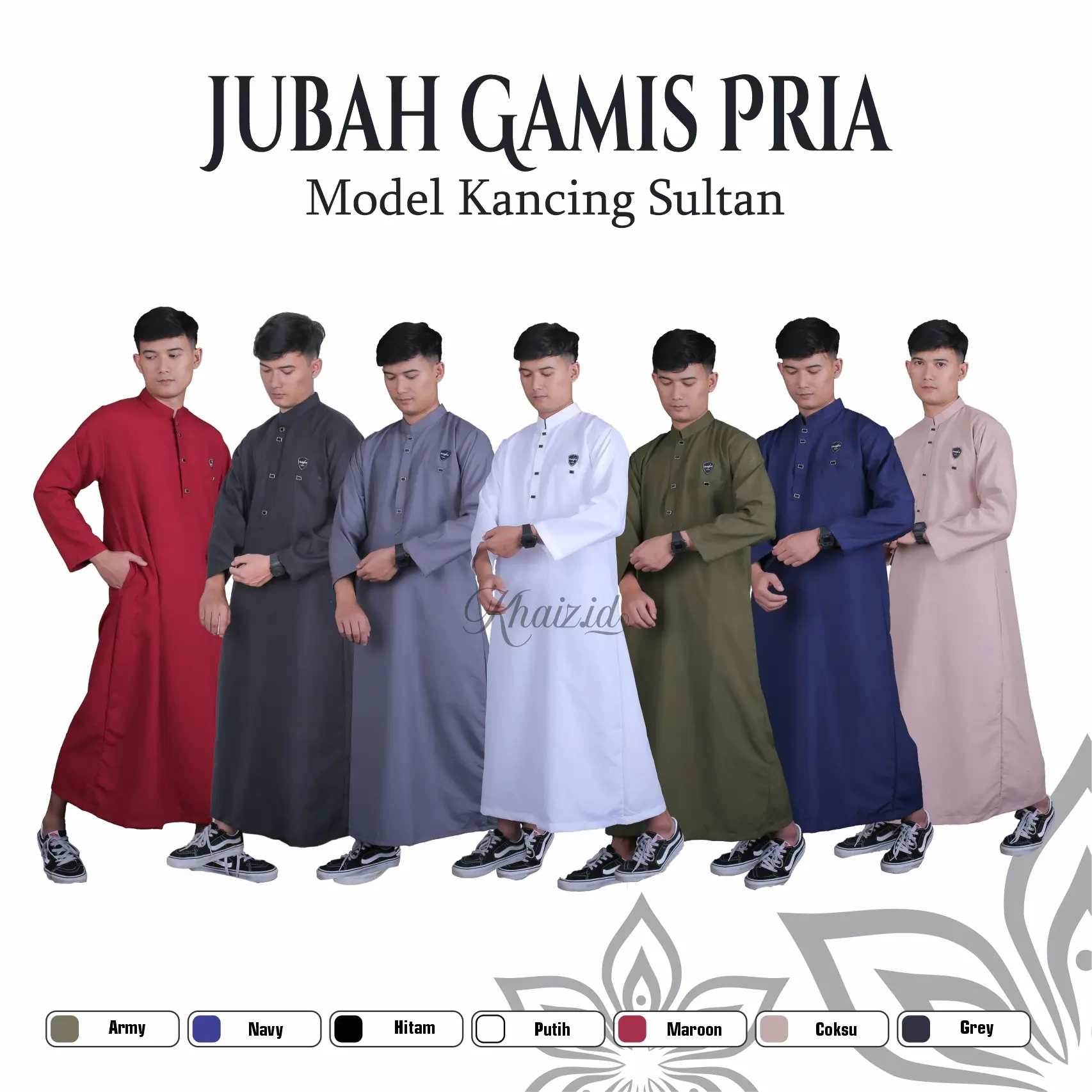 JUBAH PRIA MODEL KANCING SULTAN LENGAN PANJANG MOTIF POLOS JUBAH PRIA DEWASA REMAJA DEWASA Muslim