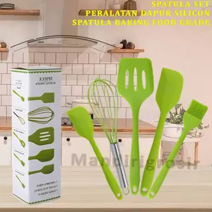 Spatula Set Spatula Baking Food Grade Peralatan Dapur Silicon Isi 5pcs