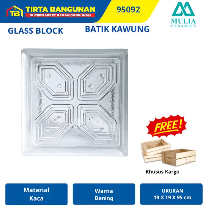 Gambar MULIA 95092 BATIK KAWUNG 19 X 19 X 9,5 CM GLASS BLOCK BALOK KACA GLASS BOX KAYU KAMAR dari Tirta Bangunan Kota Depok Tokopedia