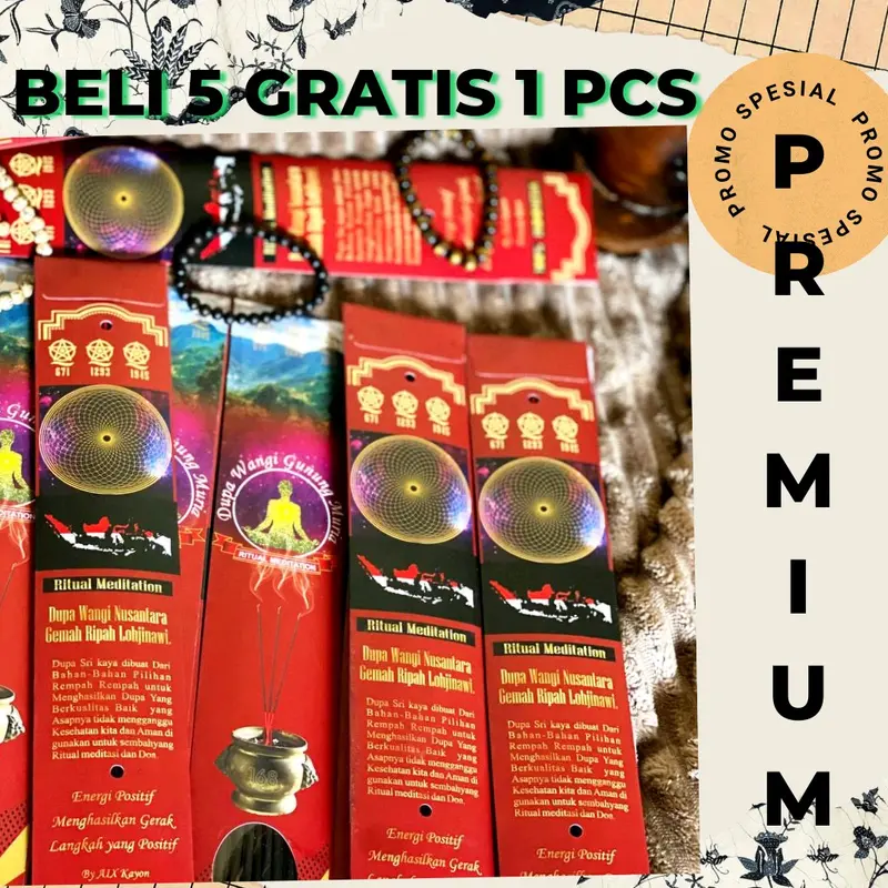Dupa Gunung Muria (Dupa khusus Ritual Meditasi) isi per pack 15 batang Beli 5 pack Gratis 1 pack diffuser aromatherapy 2