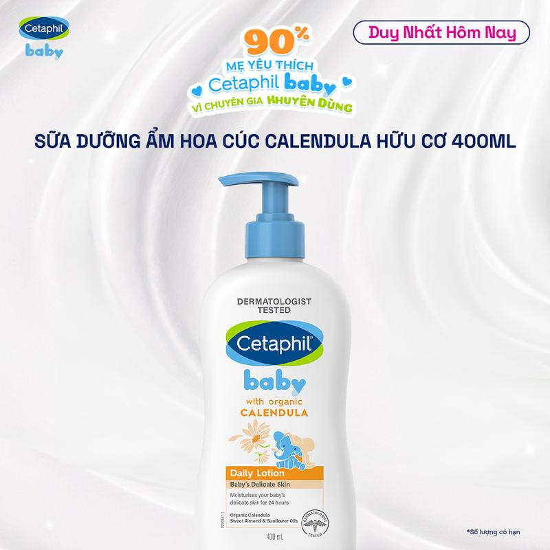   Deal Hot  Sữa dưỡng ẩm dịu lành cho bé CETAPHIL BABY LOTION WITH ORGANIC CALENDULA 400ML 