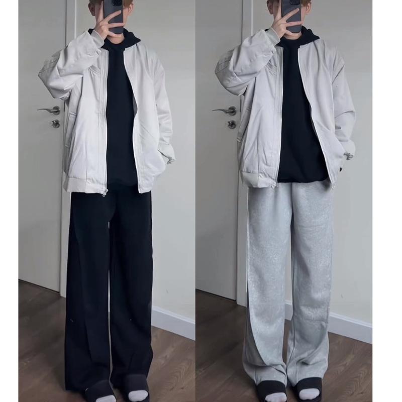 Quần dài sọc gân chéo tam giác unisex, chất liệu dày dặn, phong cách Hàn Quốc dành cho nam nữ 2027