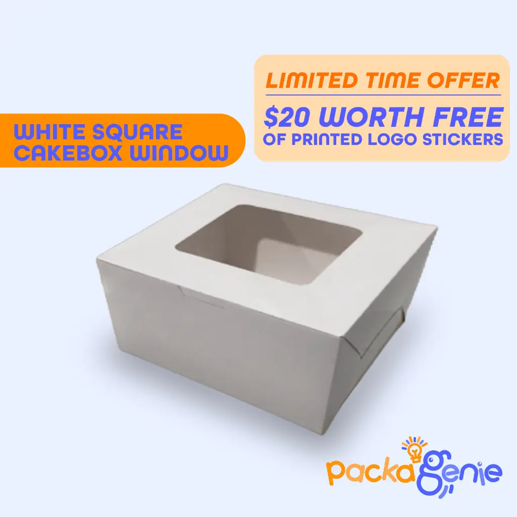 [SG SUPPLIER ] 8"/9"/10 Cake Box/ Cheesecake Box /Basic White Square Cake Box With Window 8"/9"/10"