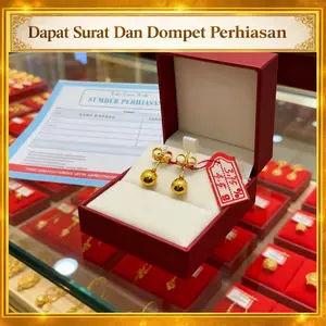 Anting Wanita Model Tusuk Pentol Premium Berlapis Emas Muda Mewah Elegan Dapat Surat Dari Toko