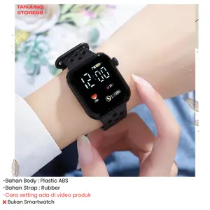 TJ Jam Tangan Pria Wanita LED Digital Rubber Fashion Anak Remaja RM016