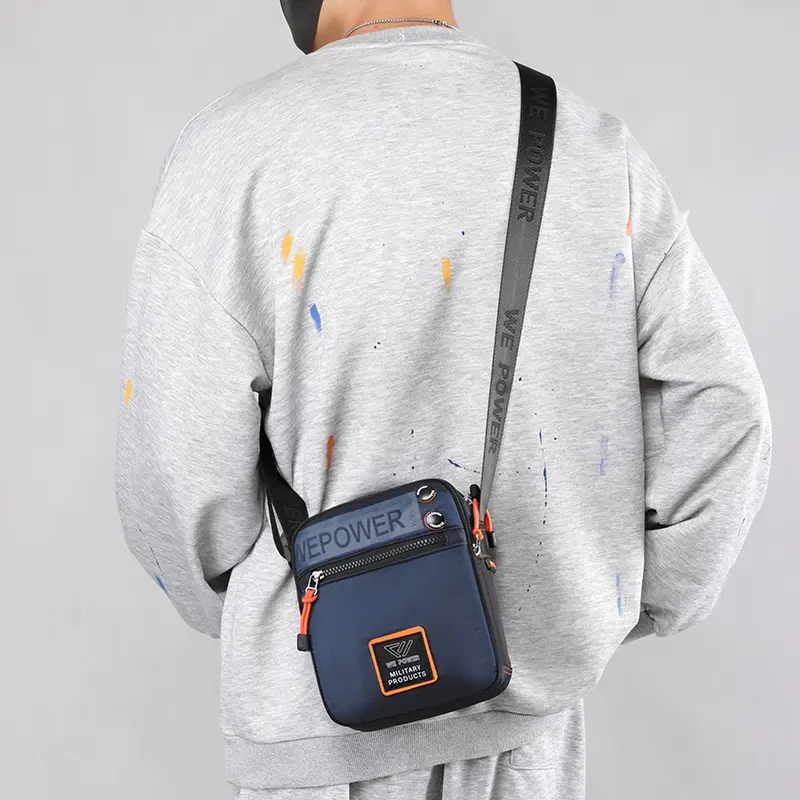 Túi Đeo Chéo Thiết Kế Nhiều Lớp Cho Nam, Túi Đeo Vai Nylon Chống Thấm Nước Cho Bé Trai, Túi Đưa Thư Dung Tích Lớn, Túi Vuông Để Giải Trí Ngoài Trời Bag 3