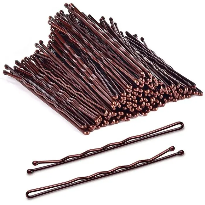 Bobby Pin Brown 1 Set 10 Pcs Jepit Lidi Coklat H0331B - Silver Best Seller 0