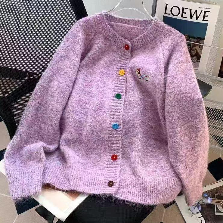 Áo Cardigan Dệt Kim, Phong Cách Thường Ngày Thêu Ngọt Ngào, Dẻo Dai, Dài Tay, Màu Mới Mùa Thu, Cài Nút, Dáng Rộng Vừa Vặn, Áo Khoác Len, Dành Cho Nữ 3