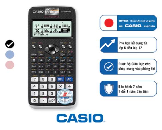 Casio Máy tính Casio FX-580VN X chính hãng - 521 chức năng tính toán đa dạng - Hiển thị dạng sách giáo khoa - Anh Khuê Watch