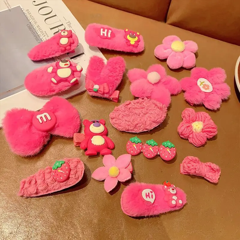 Jepit Rambut Lotso - Jepit Rambut Bulu Korea - Jepit Rambut Anak/Remaja Aksesoris Rambut Murah 5
