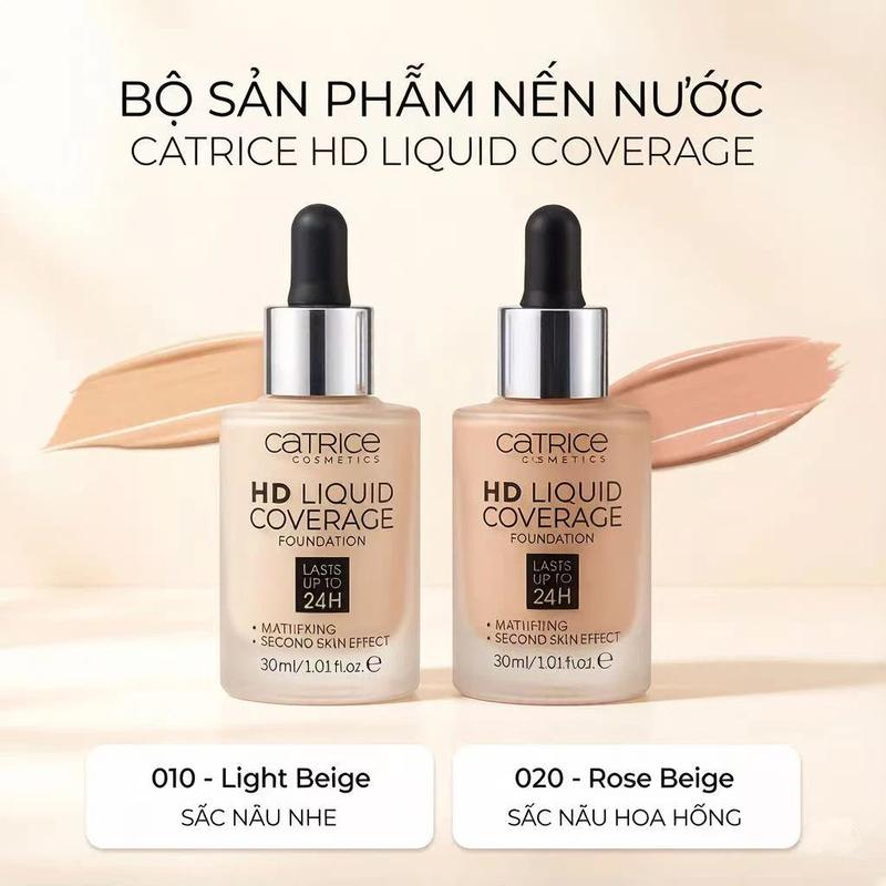 Kem Nền Kiềm Dầu, Che Phủ Tự Nhiên Catrice HD Liquid Coverage Foundation 30ml