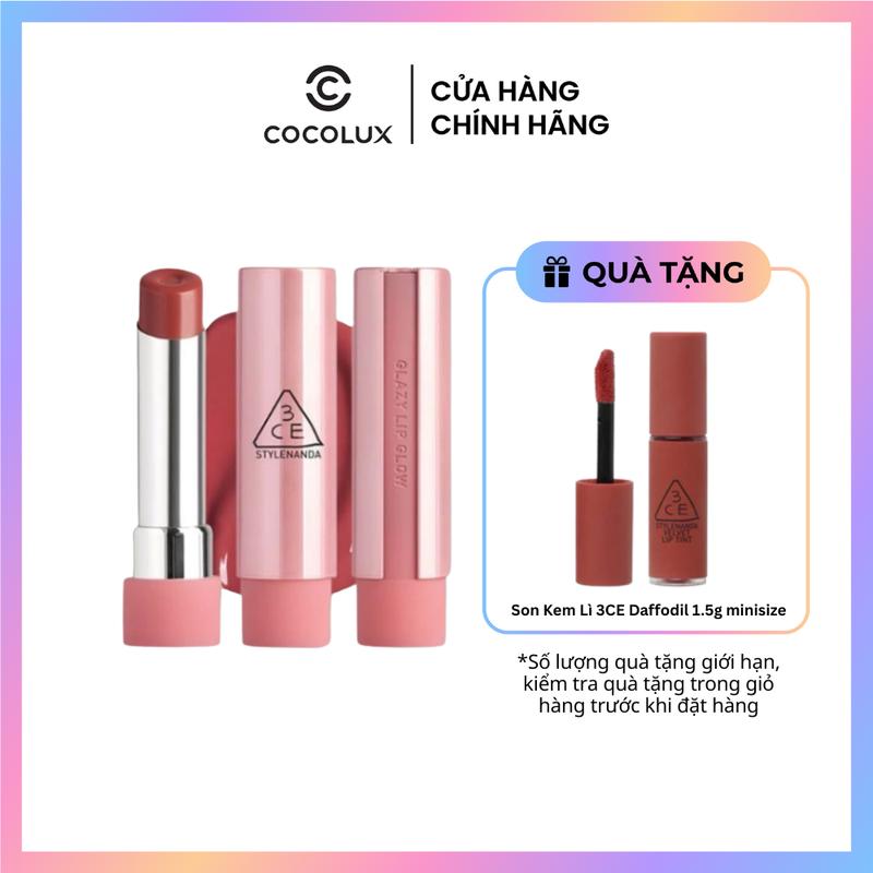 Son Dưỡng 3CE Glazy Lip Glow Dạng Thỏi Có Màu