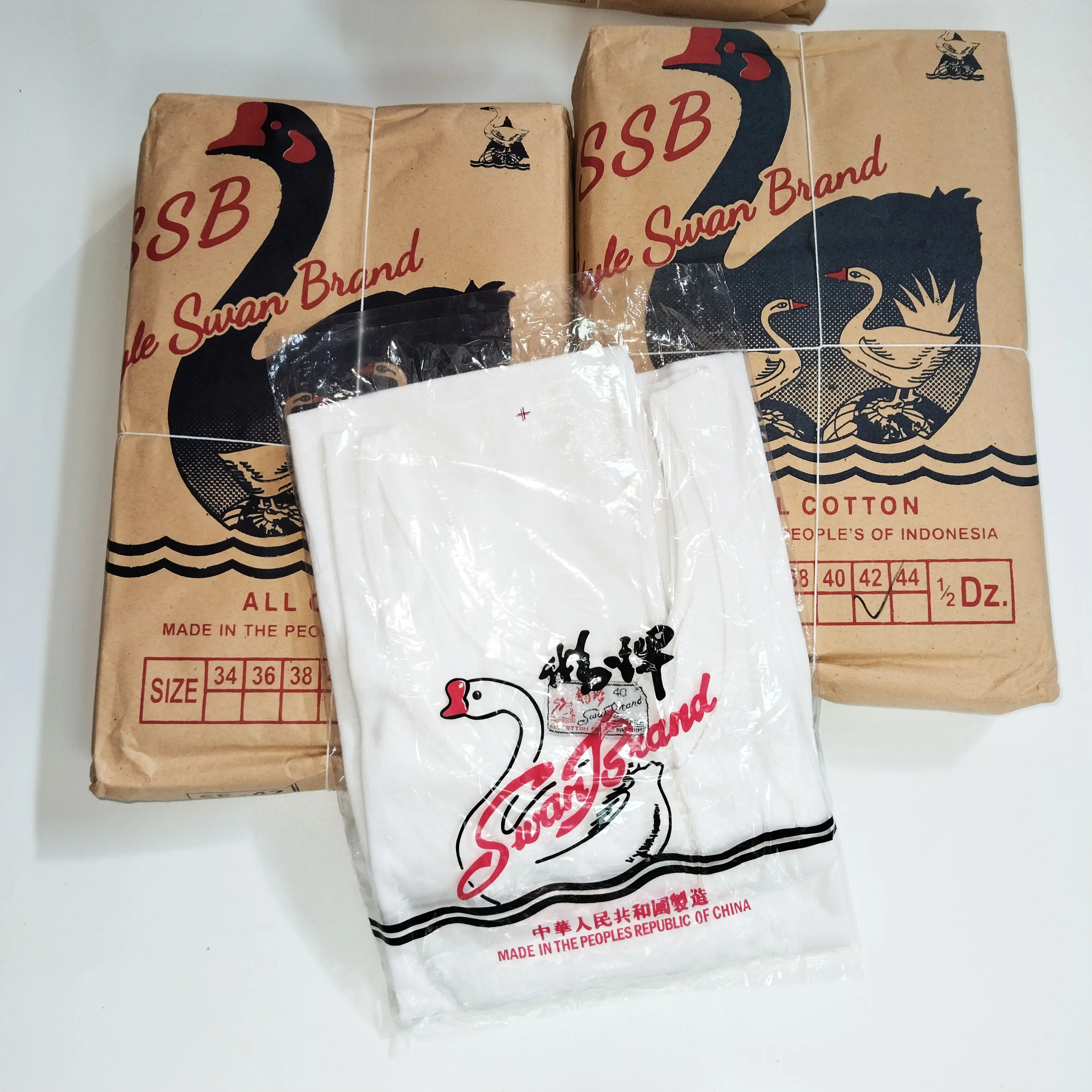 3 Pcs Kaos dalam pria dewasa style swan brand - singlet pria dewasa bahan katun putih berkualitas