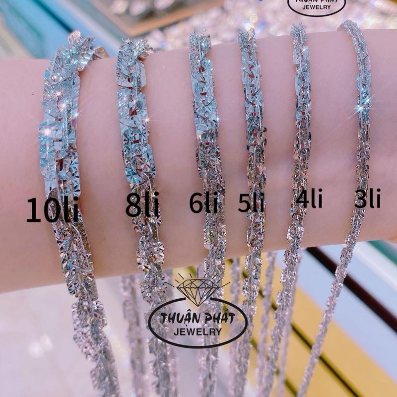 Phụ Kiện Dây Chuyền Xoắn Lá Vuông Đủ Size Unisex Đeo Cổ Bền Sang Trọng Trang Sức Bạc Ý Xi Kim- Bạc Thuận Phát .