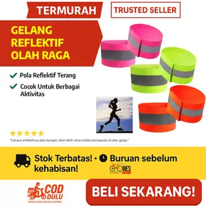 Gelang Reflektif Safety Belt Olahraga Malam Lari Sepeda Jogging Outdoor Elastic Arm Band