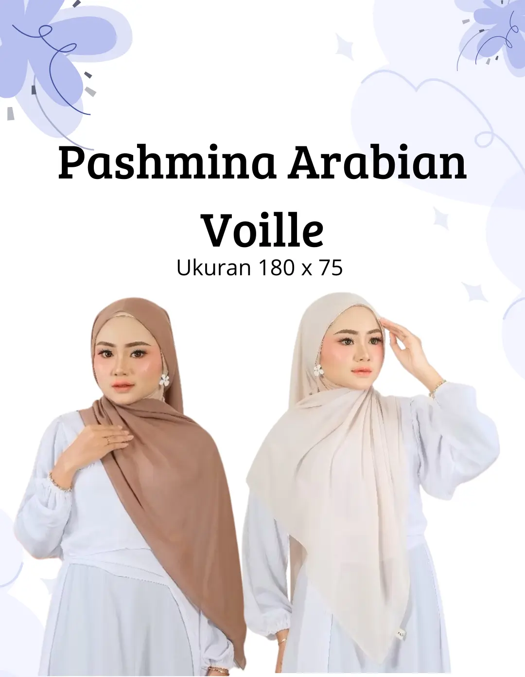 Pashmina arabian voille shawl premium / Pashmina voal Jilbab Wanita Dewasa