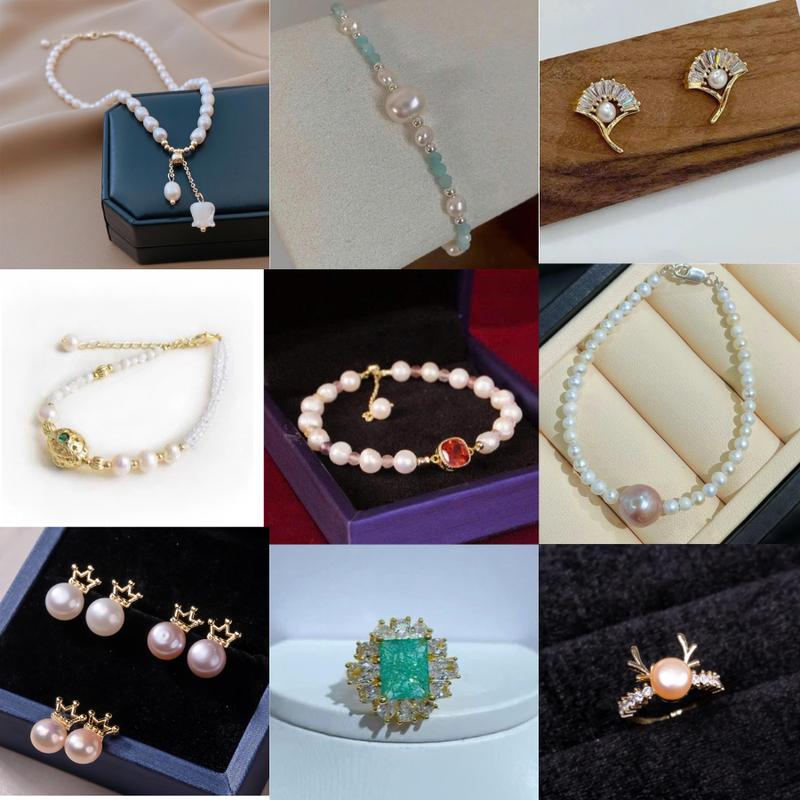 Xả lỗ nhiều mẫu dây chuyền vòng tay bông tai nhẫn ngọc trai nuôi nước ngọt