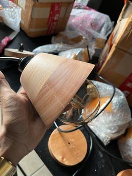 Product Review of lampu gantung minimslis ufo lampu gantung easthetik Bohlam Kayu Minimalis from O**k 0