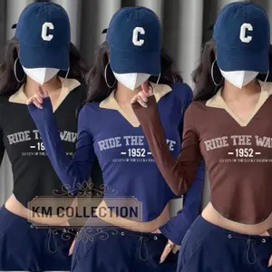 Crop Top Rib longselvee KREA Knit Rib Premium Baju Nyaman Panjang Tangan Knitwear Wanita Atasan Pendek