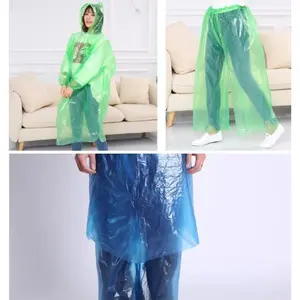 LBX Jas Hujan Plastik LDPE HDPE  jaket Baju Celana Setelan Disposable Raincoat Jubah Setelan Baju Celana Enteng Kecil Travel Portable Ringan Murah Kuat Bening Transparan Poncho Ponco