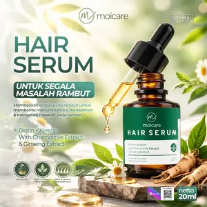 Moicare Hair Serum – Anti Hair Fall dengan Biotin, Keratin & Ginseng | Perawatan Rambut Rontok & Kering