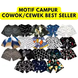 CELANA PENDEK MURAH Motif Campur Cowok Cewek Best Seller Koleksi Terbaru