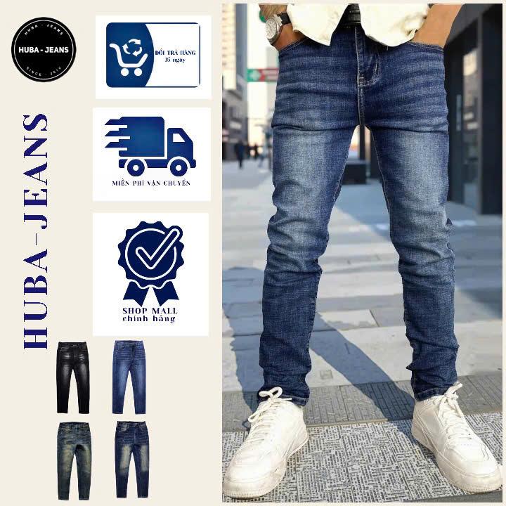 Quần jean nam HUBA-JEANS BIGSIZE Menswear Pants Có Túi Denim quầntàntật quần purple quần biker