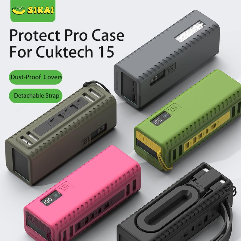 2025 NEW! [CUKTECH 15 Power Bank Case] Shockproof Silicone Cover ️Ultra Slim 2mm | Anti-Slip + Dustproof + Washable Hollow Design for Heat Dissipation | SIM Pin/Cable Storage SOFT SKIN FRIENDLY | OIL RESISTANT | TRENDY IN SG/MY/PH/ID 1