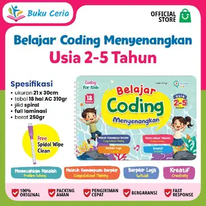 Buku Coding Usia 2 Tahun WIPE CLEAN TULIS HAPUS ll Coding 2-5th ll Buku Edukasi Anak Paud Tk II buku edukasi anak II buku anak tk dan paud