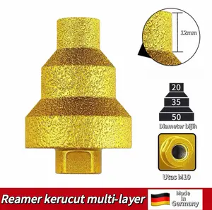 Mata Bor pagoda diamond bit berlian ubin reaming bit bor chamfered tiga langkah