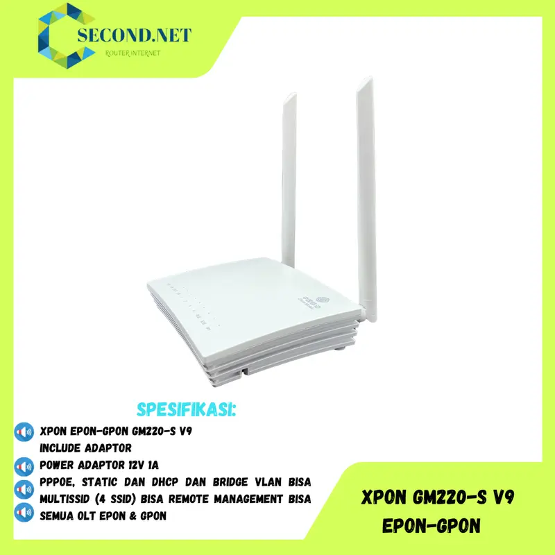 ONU XPON GM220-S ONT EPON GPON Wifi Antena 6(802.11ax) Include Adaptor Modem Router Sinyal 3