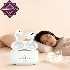 EMBEDRONE Headset TWS Putih Bantu Tidur Nyenyak, Anti Bising, Nyaman Tidur Miring, White Noise, Baterai Tahan Lama, Kompatibel dengan iPhone & Semua Android, Headset Tidur Viral 2026, Murah