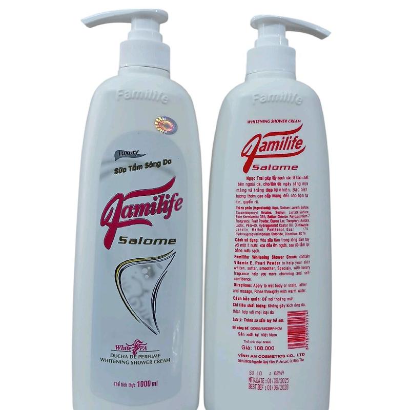  { Tặng Bông Tắm } Sữa Tắm Cá Ngựa Familife 1000ml - Sáng Da Lưu Hương Thơm Trên Da 1 Chai 